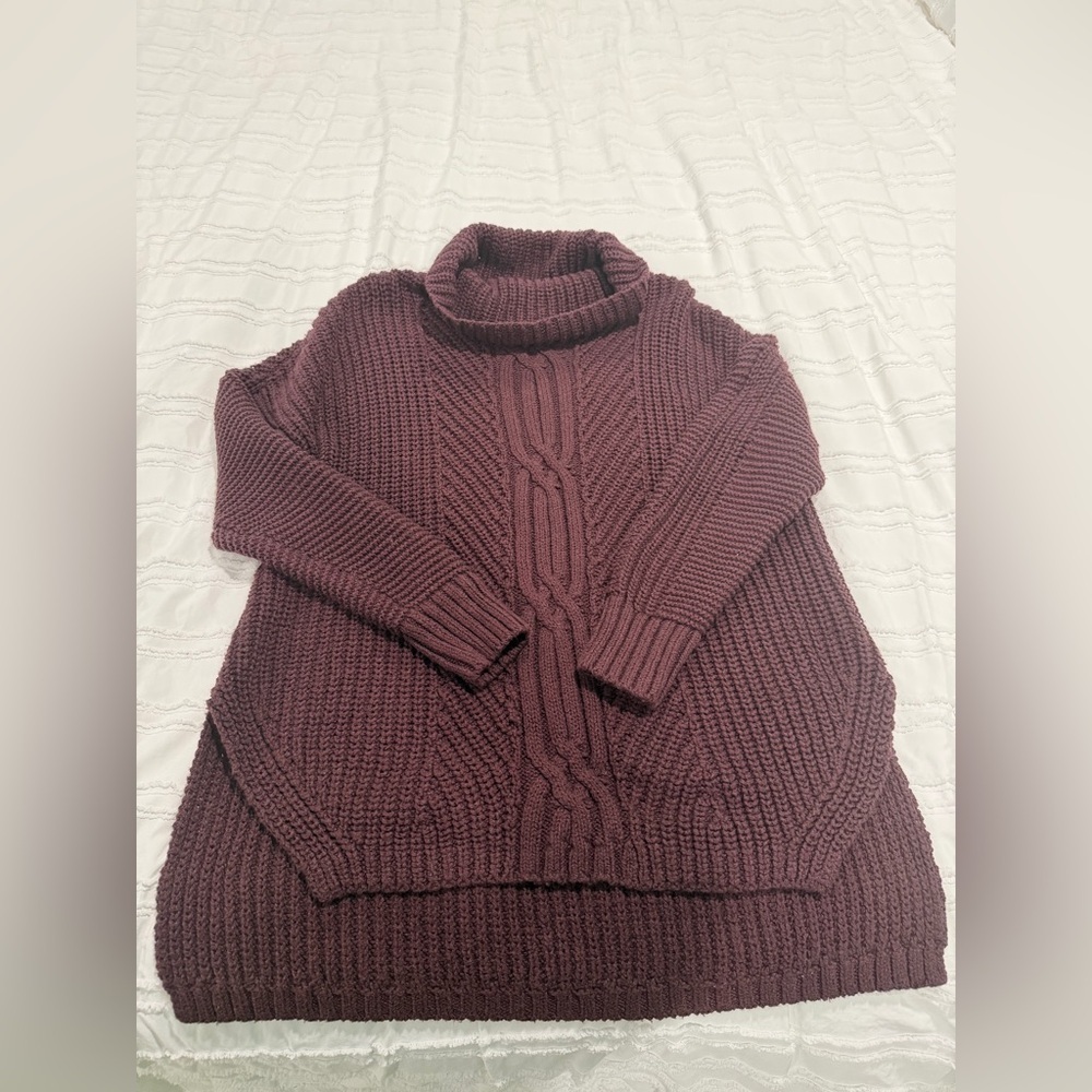 Women's Lands End Cable Knit Turtleneck Sweater